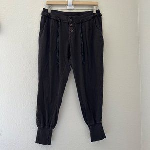Left Of Center Drawstring Joggers Pants 100% Cotton Brown Color Sz M